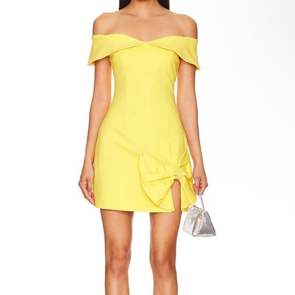 Elliatt Strapless Yellow Dress with Bow Detail
